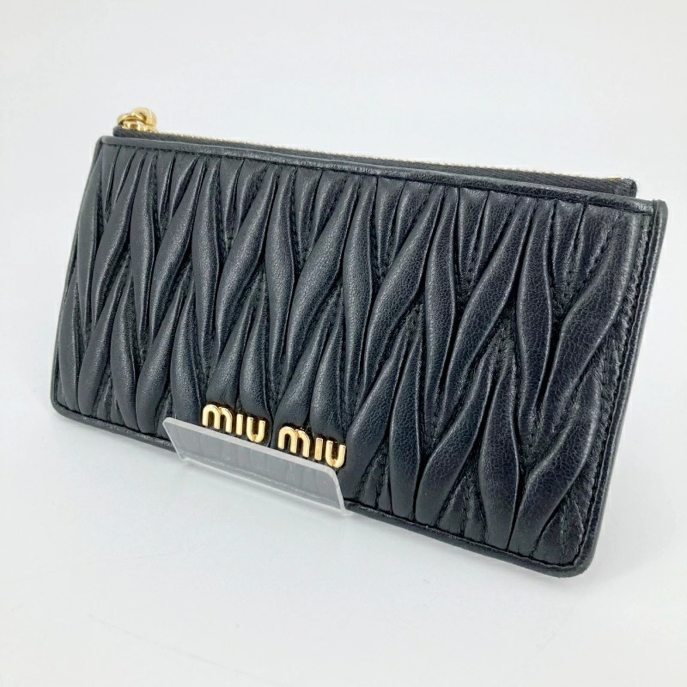 Miu Miu MATELASSE coin case Wallet Card Black